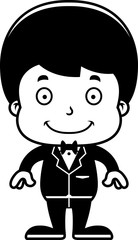Cartoon Smiling Groom Boy