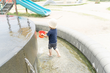 Children playing water