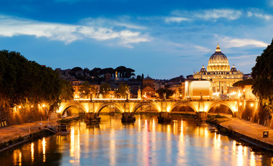 Fototapeta na wymiar View of Saint Angelo and Saint Peter's Basilica