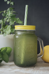 Mint drink in a jar