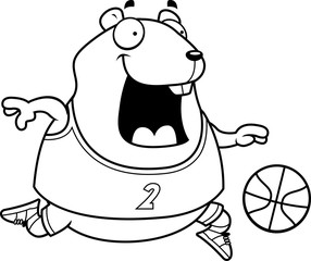 Cartoon Hamster Basketball