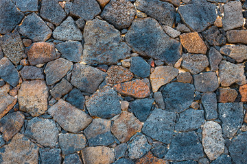 Basalt volcanic rock wall use as background