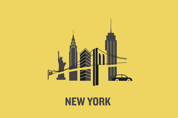 New York city art design concept. Minimalist flat vector illustration. 