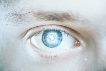Green digital male eye