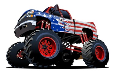 Cartoon Monster Truck. Available EPS-10 separated by groups and layers with transparency effects for one-click repaint © Mechanik