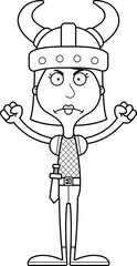 Cartoon Angry Viking Woman