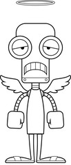 Cartoon Sad Angel Robot