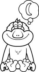 Cartoon Macaque Dreaming