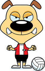 Cartoon Angry Volleyball Player Puppy