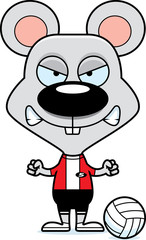 Cartoon Angry Volleyball Player Mouse