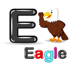 Obraz premium Eagle and Alphabet cartoon