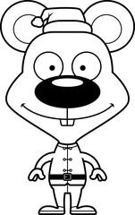 Cartoon Smiling Xmas Elf Mouse