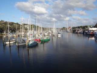 marina with sailboats