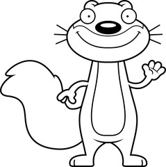 Cartoon Squirrel Waving