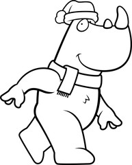 Cartoon Christmas Rhino