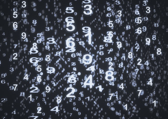 Grey background with digits