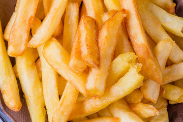 Potatoes chip, French Fries Background, Close Up