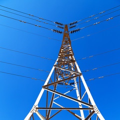 in iran electrical pylon in the  sky
