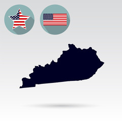 Map of the U.S. state of Kentucky on a white background. America