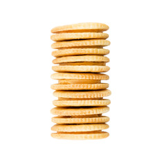 Cracker cream cheese isolated on white background.