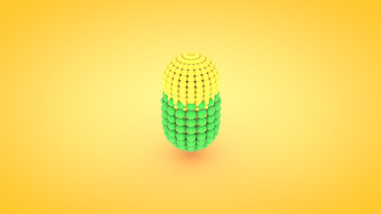 Isometric capsule atom array illustration, 3D rendering