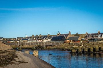 Cruden Bay stream and walkway.