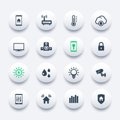 Smart house icons set