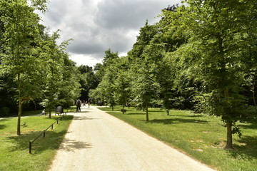 Chemin près de l'entrée principale du domaine du château-fort de Gaasbeek près de Bruxelles 