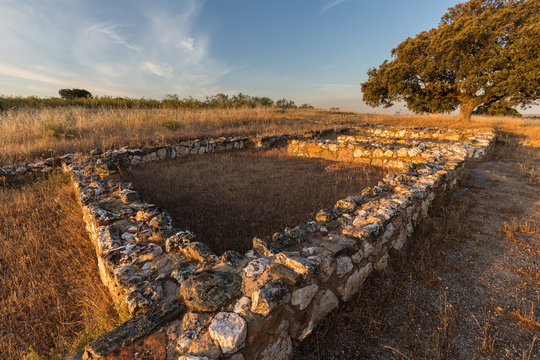Ancient Roman villa of Los Terminos in Monroy. Extremadura. Spain.