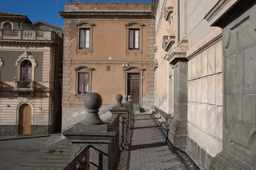 Fototapeta na wymiar Ital Sicily Biancavilla - A city of the interland Etna