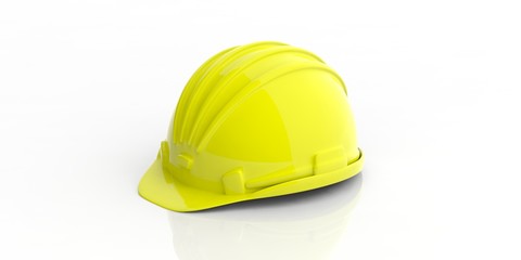 Construction helmet on white background. 3d illustration