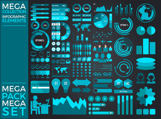 Mega Collection and Mega Set Infographic Elements Vector Design Eps 10