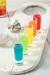 Colorful Alcoholic Rainbow Shots