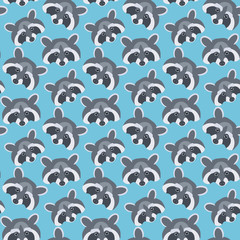 Seamless vector pattern with raccoons © runlenarun