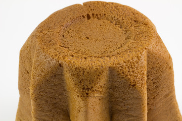 Close up. Pandoro italian christmas cake in white background.
