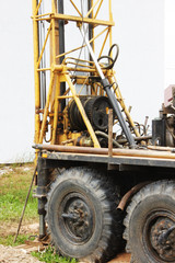 Fototapeta na wymiar Drilling machine - close-up of an oil drill - Core Drilling