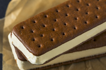 Sweet Chocolate and Vanilla Ice Cream Sandwich