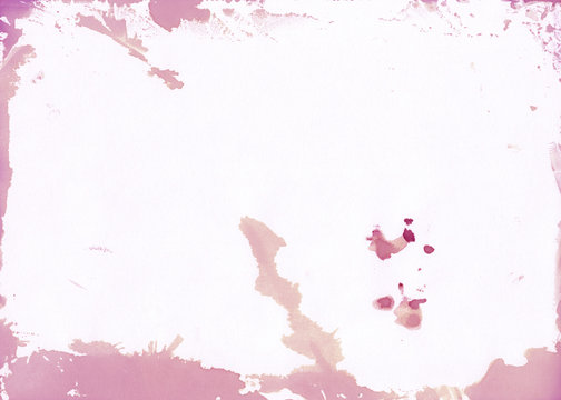 Watercolor beauty pink background with natural paper texture and spots.