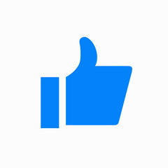 Vector modern thumbs up icon on white background.