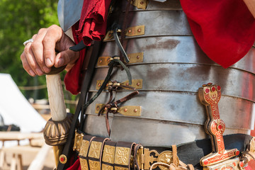 Details of Roman warrior body armor