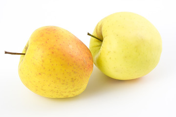 Fresh, Ripe apples on white background.