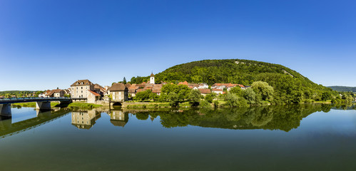 typical small village L-Isle-sur-le-Doubs in France