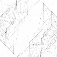 Abstract backgrounds of molecules light gray lines