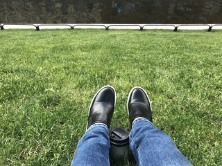 relaxing near water