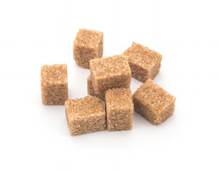 close up of sugar cubes on white background with clipping path