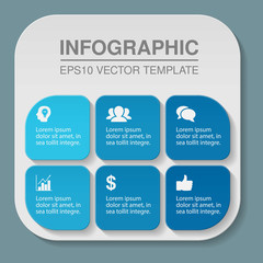 Vector infographic template, 6 options.