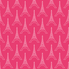 Vector seamless pattern with Eiffel Tower