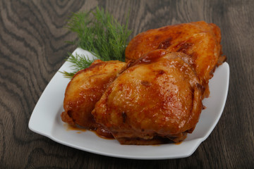 Roasted chicken thigh
