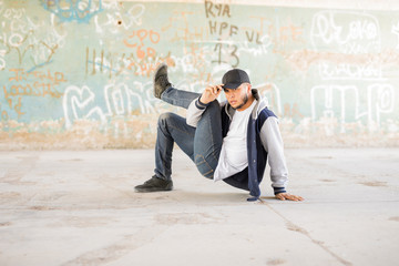 Breakdancer showing some moves