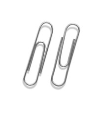 Paper clip on a white background with clipping path.